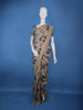Beige Tree Motif Printed Tussar Silk Saree - Diadem