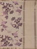 Beige With Purple Floral Printed Semi Tussar Saree