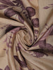 Beige With Purple Floral Printed Semi Tussar Saree