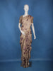 Beige With Purple Floral Printed Semi Tussar Saree