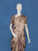 Beige With Purple Floral Printed Semi Tussar Saree