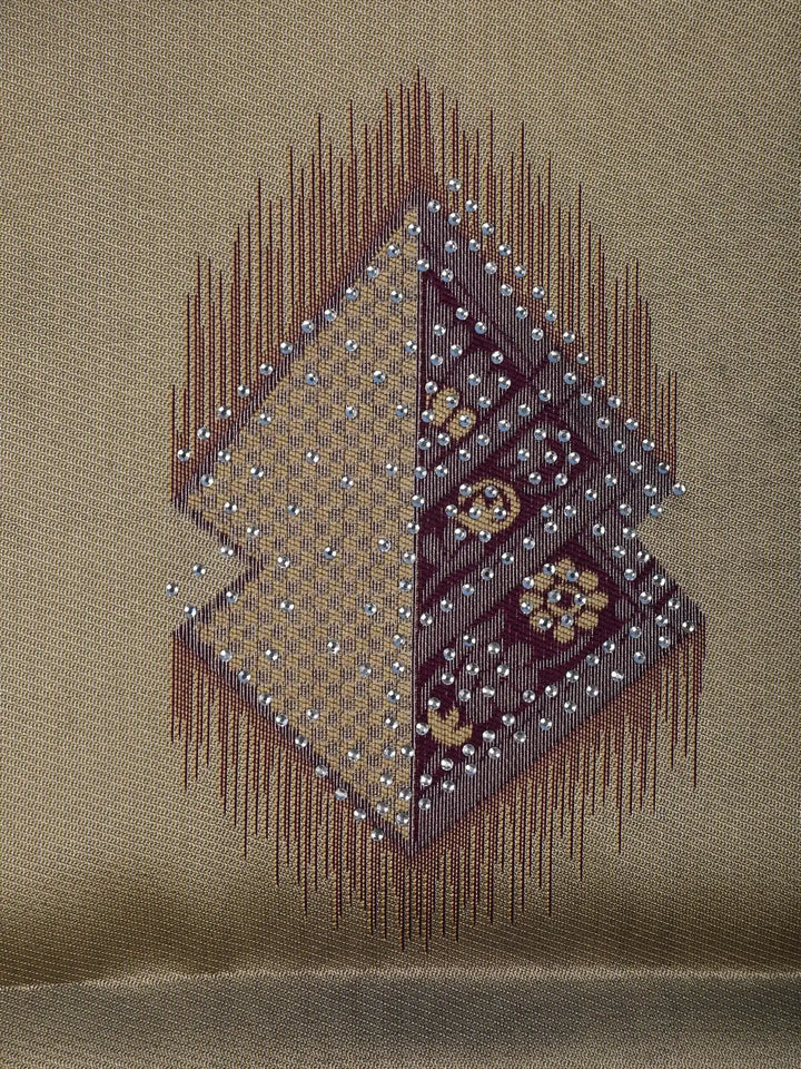 Beige Floral Design Woven Tissue Silk Saree - Diadem