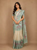 Beige Floral Designed Semi Tussar Silk Saree