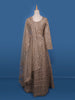 Beige Floral Embroidery Net Bridal Pakistani Lehenga