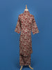 Beige Floral Printed Cotton Shirt Collar Salwar Suit Set - Diadem