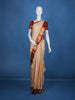 Beige Floral woven Silk Saree - Diadem