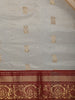 Beige Floral woven Silk Saree - Diadem