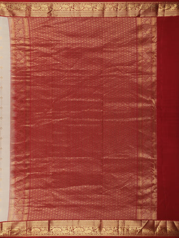 Beige Floral woven Silk Saree - Diadem