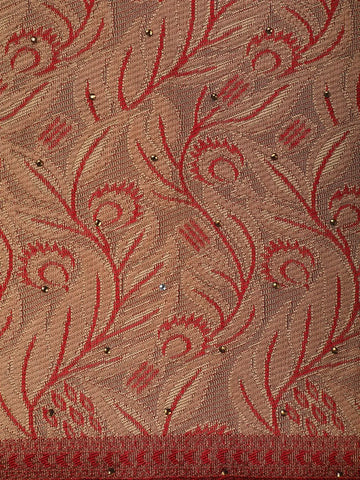 Beige Floral Design Woven Tissue Silk Saree - Diadem