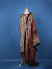 Beige Grey Floral Designed Semi Silk Salwar Suit - Diadem