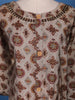 Beige Grey Floral Designed Semi Silk Salwar Suit - Diadem