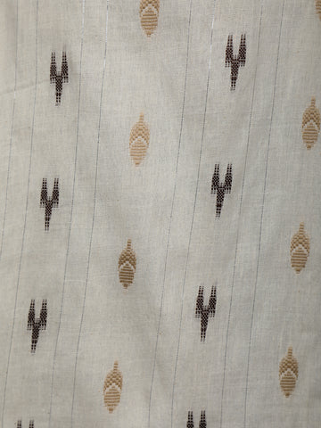 Beige Ikat Embroidered Salwar Suit with Brown Tie-Dye Dupatta - Diadem
