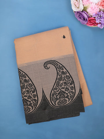 Beige Paisley Deisign Cotton Saree - Diadem