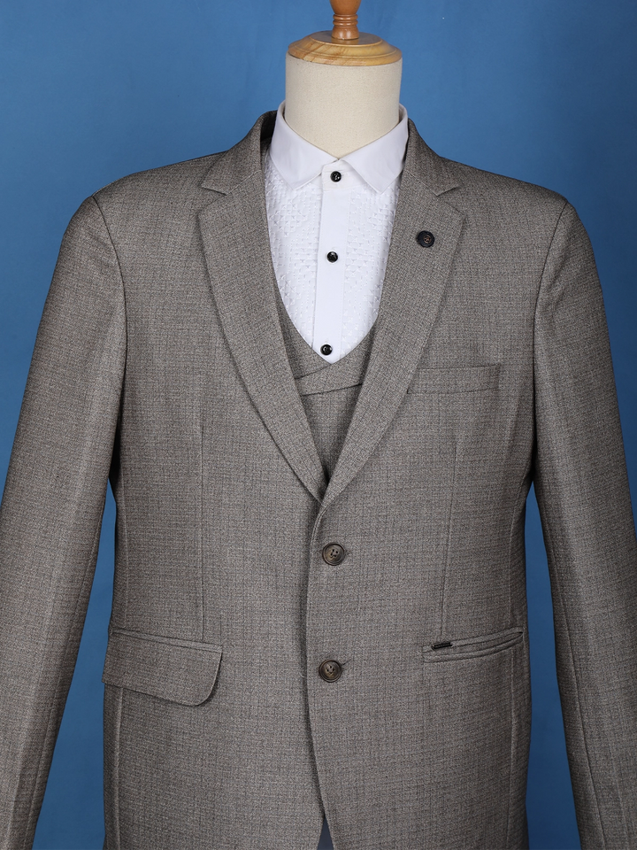Beige Plain Men's Suit for Formal Wear - Diadem