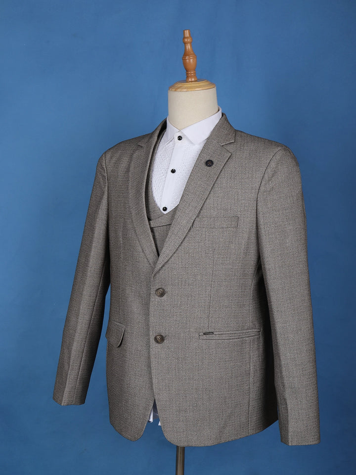 Beige Plain Men's Suit for Formal Wear - Diadem