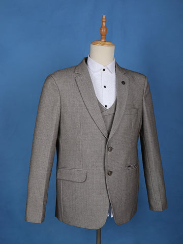 Beige Plain Men's Suit for Formal Wear - Diadem