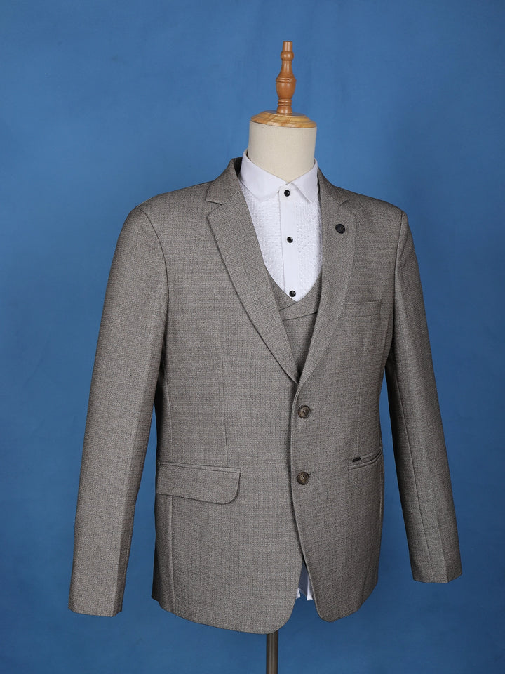 Beige Plain Men's Suit for Formal Wear - Diadem