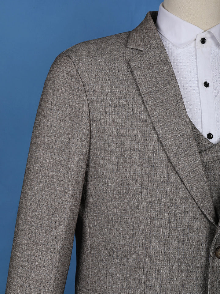 Beige Plain Men's Suit for Formal Wear - Diadem