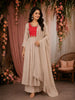 Beige Sequins Design Cotton Salwar Suit with Dupatta