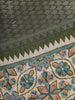 Beige Geometric And Floral Design Printed Cotton Saree - Diadem