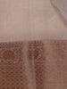 Beige and Grey Floral Printed Design Chanderi Cotton Saree  with Zari Woven Border