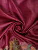 Berry Pink Striped Zari  Woven Design Pure Tissue Fancy Saree with Floral Border