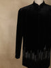 Black Abstract Beads Embroidered Design Velvet Indo-Western Men's Sherwani