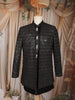 Black Abstract Design Velvet Indo-Western Sherwani