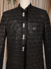 Black Abstract Design Velvet Indo-Western Sherwani