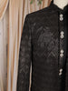 Black Abstract Design Velvet Indo-Western Sherwani