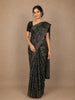 Black Abstract Designed Crepe Silk Saree