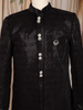 Black Abstract Sequins Design Velvet Indo-Western Sherwani
