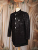 Black Abstract Sequins Design Velvet Indo-Western Sherwani