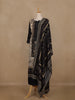 Black And Beige Floral Printed Synthetic Salwar Suit With Dupatta