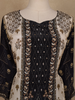 Black And Beige Floral Printed Synthetic Salwar Suit With Dupatta