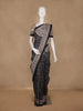 Black And Beige Kalamkari Print Semi Silk Saree