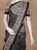 Black And Beige Kalamkari Print Semi Silk Saree