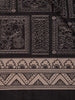 Black And Beige Kalamkari Print Semi Silk Saree