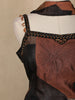 Black And Brown Geometric Design Georgette Palazzo Suit