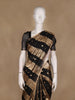Black And Gold Striped Tissue Organza Saree With Zari Buttas