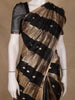 Black And Gold Striped Tissue Organza Saree With Zari Buttas