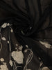 Black And Maroon Floral Printed Chandheri Cotton Saree