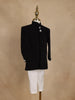 Black Bead Embroidered Indo-Western Kids Viscose Sherwani With White Pajama