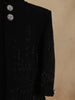 Black Bead Embroidered Indo-Western Kids Viscose Sherwani With White Pajama