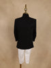 Black Bead Embroidered Indo-Western Kids Viscose Sherwani With White Pajama