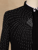Black Bead Embroidery Velvet Men's Suit