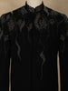 Black Beads Embroidered Design Polynosic Men's Suit
