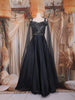Black Beads Embroidered Design Satin Gown