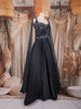 Black Beads Embroidered Design Satin Gown