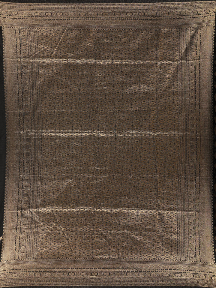 Black Bird Design Raw Silk Saree - Diadem